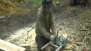 Granberg small log mill  lightweight compact and economical chainsaw milling [upl. by Egap]