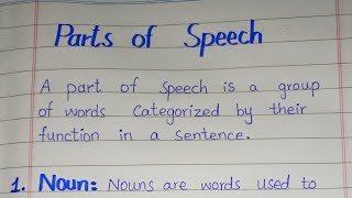 Parts of speechDefinitions Noun PronounAdverb Adjective Conjunction Preposition Interjection [upl. by Enelyt255]