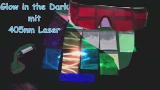 Ausgepackt 7 glow in the dark Pulver  fluoreszierendes Leuchtpulver und 405nm Laser [upl. by Nagap501]