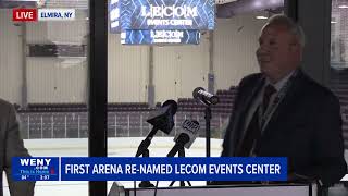 Elmiras First Arena renamed LECOM Events Center [upl. by Smoht747]