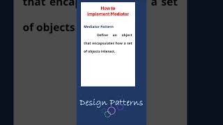 implement mediator pattern  design patterns [upl. by Mieka]