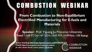 100th Webinar From Combustion to NonEquilibrium Electrified Manufacturing for Efuels amp Materials [upl. by Sada]