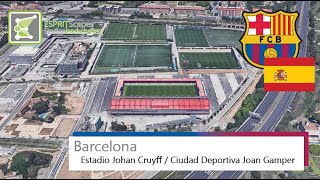 Estadio Johan Cruyff  Ciudad Deportiva Joan Gamper  F C Barcelona  2019  Google Earth [upl. by Ititrefen]