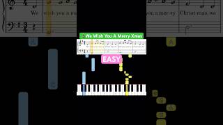 We Wish You A Merry Christmas 🎄 EASY Piano Tutorial with Sheet Music  piano lesson christmas [upl. by Frida790]