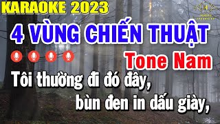 Trên Bốn Vùng Chiến Thuật Karaoke Tone Nam Nhạc Sống 2023  Trọng Hiếu [upl. by Sucramad397]