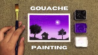 Easy Gouache Landscape Painting for Beginners • Stepbystep Tutorial [upl. by Gaddi237]