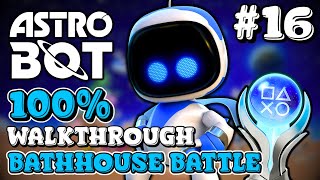 Astro Bot  100 Walkthrough Bathhouse Battle ALL Bots Puzzle Pieces and Secret Exit [upl. by Gardia610]