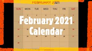 February 2021 Calendar Template by Calendarprintablescom [upl. by Airdnazxela365]