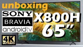 Unboxing of Sony X800H 4K Ultra HD High Dynamic Range HDR Smart TV Android TV 65quot [upl. by Aidahs]