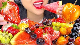 ASMR COLORFUL CANDIED FRUITS Tanghulu NO TALKING Mukbang ICE CRACKING EATING SOUNDS ASMR Phan [upl. by Octavius]