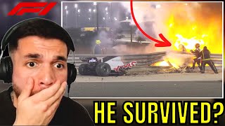 NON MOTORSPORT FAN Reacts To Grosjeans Insane Fireball Crash  Formula 1 Drive To Survive [upl. by Ahasuerus]