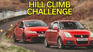 CIVIC TYPE R Vs SWIFT SPORT HILL CLIMB HOT HATCH RACE [upl. by Murray92]