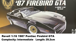 Revell 116 1987 Pontiac Firebird GTA Kit Review [upl. by Amsirak329]