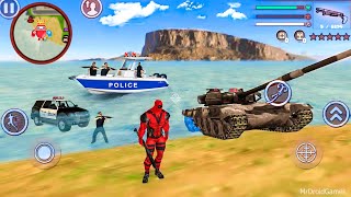 Deadpool Rope Hero Vice Town City  Fun at Miami Beach  Android Gameplay [upl. by Enenej968]