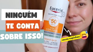 Protetor solar para pele com acne tudo o que você precisa saber  Resenha Eucerin Toque Seco [upl. by Havard98]