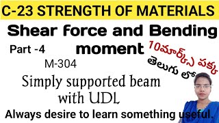 C23 STRENGTH OF MATERIALS ll Simply supported beam with uniformly distributed load problem ll som [upl. by Niawat470]