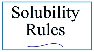 Solubility Rules Explanation amp Practice [upl. by Halfdan]