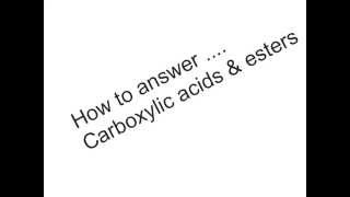 How to answer  Acids and Esters [upl. by Crelin]