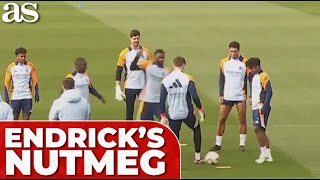 ENDRICK destroys RÜDIGER with insane nutmeg in REAL MADRID training [upl. by Deth262]