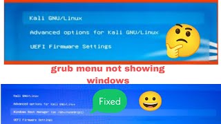 grub menu not showing windows 10 dual boot Kali Linux [upl. by Ennaharas]