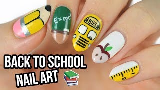 5 Back To School Nail Art Designs [upl. by Neelhtak]