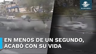 IMPACTANTE Captan momento exacto de choque de automovilista auto quedó destrozado [upl. by Notniv]