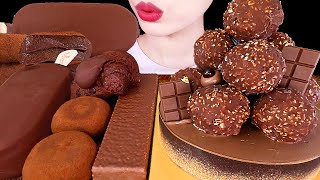 ASMR MUKBANG｜CHOCOLATE ICE CREAM CAKE MAGNUM PAVE CHOCOLATE MOCHI 초콜릿 아이스크림 케이크 생초코 찰떡 EATING 먹방 [upl. by Annohsak]