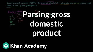 Parsing gross domestic product  GDP Measuring national income  Macroeconomics  Khan Academy [upl. by Enyrat657]