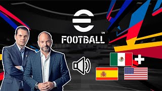 Como poner y cambiar comentaristas en eFootball 2024 [upl. by Adeehsar]