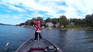 Tough day at Conesus Lake bass hits at 015 9102022 [upl. by Okechuku]