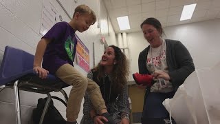 Minors Lane Elementary School students surprised with new pair of shoes [upl. by Elletnwahs]