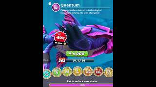 HANGRY SHARK WORLD QUANTUM SHARK UNLOCK 60 OFFER AND 4000 COINS UNLOCK big shark hungrysharkworld [upl. by Aelhsa]