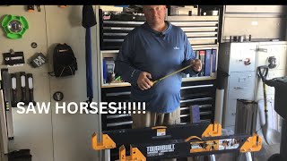 Toughbuilt C550 saw horses comparison to Stanley and craftsman saw horses toughbuilt [upl. by Waylon375]