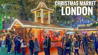 2024 London Christmas Market Tour  London Leicester Square Christmas Market  London Walk 4K HDR [upl. by Martens]