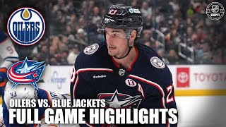 Edmonton Oilers vs Columbus Blue Jackets  Full Game Highlights  ESPN NHL [upl. by Yanrahs]