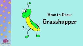 How to draw a Grasshopper For Kids [upl. by Shermy]