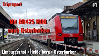 Mit der Br425 MOD der SBahn RheinNeckar nach Osterburken Tripreport 2 Klasse 2024 [upl. by Sherie]