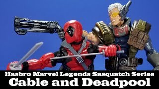 Marvel Legends Deadpool and Cable Sasquatch Series Hasbro Review [upl. by Pia]