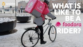 What is it like to be a Foodora rider 🍧  MyAppJobs [upl. by Tica]