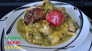 Cuisine Africaine Sauce gombo foufou de manioc  Cameroun [upl. by Pasahow]