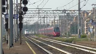 FS E414 Frecciabianca et ETR675 Italo NTV  A la gare de Milano Lambrate [upl. by Amalbergas]