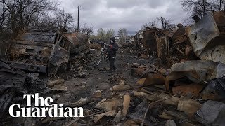 Ukraine drone footage shows scale of destruction in Chernihiv [upl. by Frederigo]