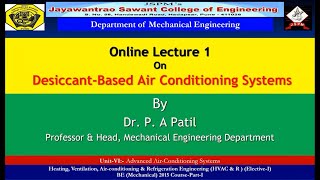 Lecture 6 1 Desiccant Based Air Conditioning Systems [upl. by Carree123]