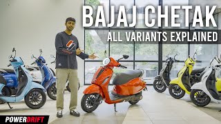 Bajaj Chetak Variants explained  Which Chetak features what  PowerDrift [upl. by Santa420]