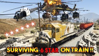 GTA 5 ONLINE  TRYING TO SURVIVE 6 STAR WANTED LEVEL JUST ON TRAIN [upl. by La]