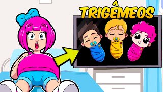 🤰 GRÁVIDA DE TRIGÊMEOS NO BROOKHAVEN 👶  ROBLOX HISTÓRIA Papile [upl. by Weitman]