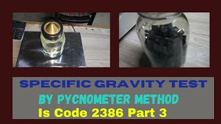 Specific gravity test of Pycnometer with calculation [upl. by Adohr86]