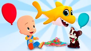 Baby Shark Balloons  Learning adventures with Cleo amp Cuquin [upl. by Dnomyar]