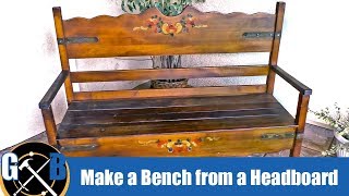 Make a Bench from a Vintage Headboard and other Upcycled Materials How to [upl. by Whitnell]