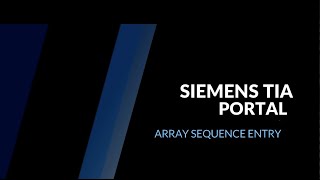 Populating Siemens Tia Portal array with time sequence [upl. by Leivad]